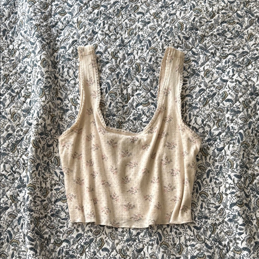 RVCA pink eyelet tank